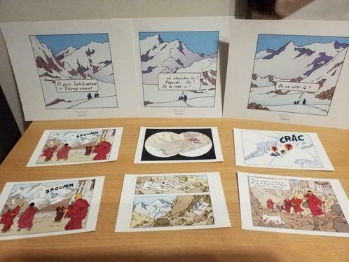 Lot de 3 planches Tintin + 6 cartes postales, Verzamelen, Postkaarten | Themakaarten, Ophalen of Verzenden
