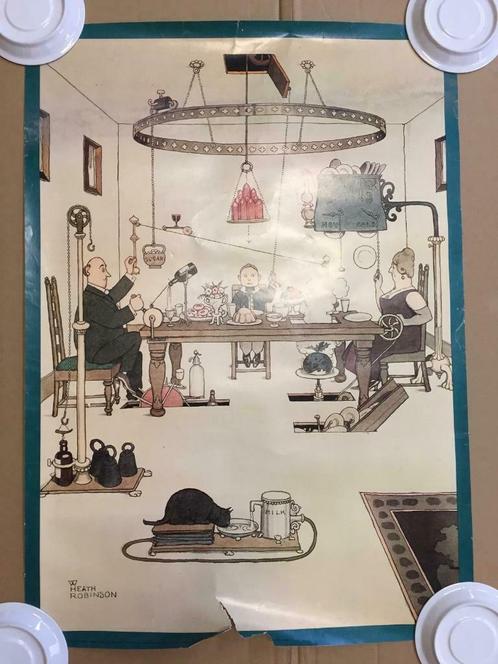 Affiche de Heath Robinson, Athena productions LTD Londres 19, Antiquités & Art, Art | Autres Art, Enlèvement ou Envoi