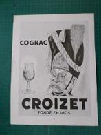 Cognac Croizet - publicité papier - 1949, Verzamelen, Merken en Reclamevoorwerpen, Ophalen of Verzenden, Gebruikt, Overige typen