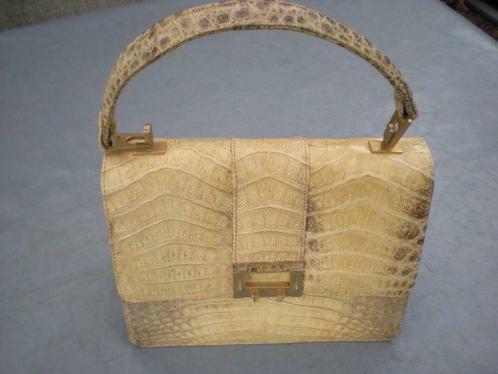 Vintage Handtas (krokodillenleder) jaren'70, Handtassen en Accessoires, Tassen | Damestassen, Gebruikt, Overige kleuren, Ophalen