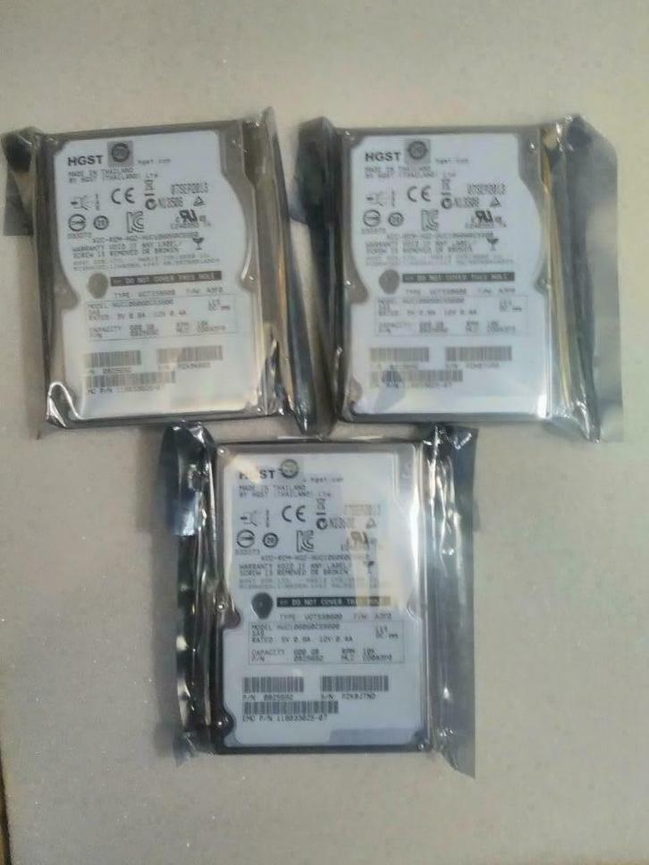 Lot de 3 HDD Hitachi Ultrastar C10K600, 600Gb 2,5'' 10K SAS, Computers en Software, Harde schijven, Gebruikt, Server, Intern, HDD