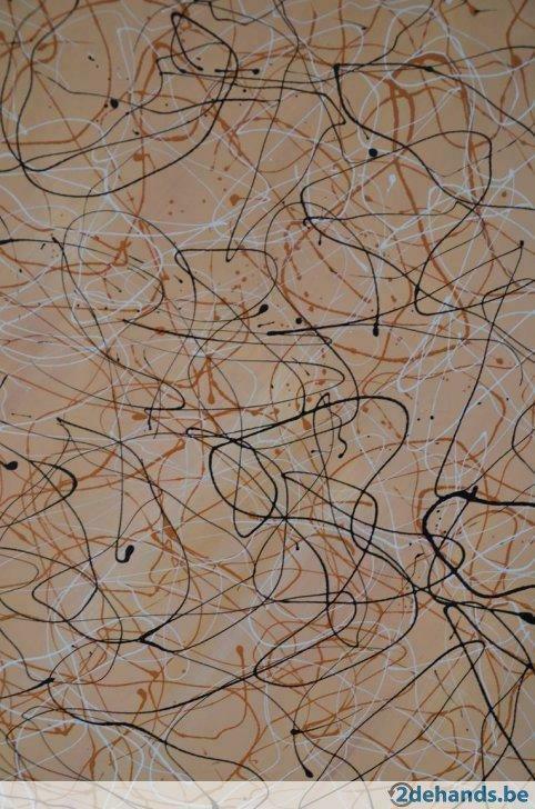 Moderne schilderijen - Pollock stijl, Antiek en Kunst, Kunst | Schilderijen | Modern