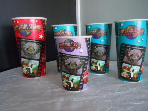 Gobelets Universal Studios Hollywood 2000 - Coca-Cola 5 pcs, Collections, Cinéma & Télévision, Utilisé, Film, Enlèvement ou Envoi