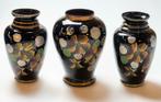 Set van 3 beschilderde vazen in Booms glas, Ophalen