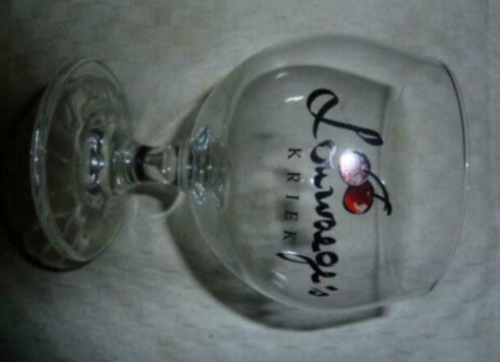 #F bier glas LOUWAEGE' S KRIEK brouwerij Louwaege Kortemark, Verzamelen, Glas en Drinkglazen, Nieuw, Bierglas, Ophalen of Verzenden