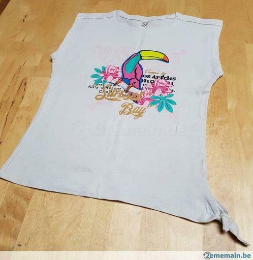 T-shirt blanc Toucan fille 122/128, Kinderen en Baby's, Kinderkleding | Maat 122, Gebruikt, Meisje, Shirt of Longsleeve