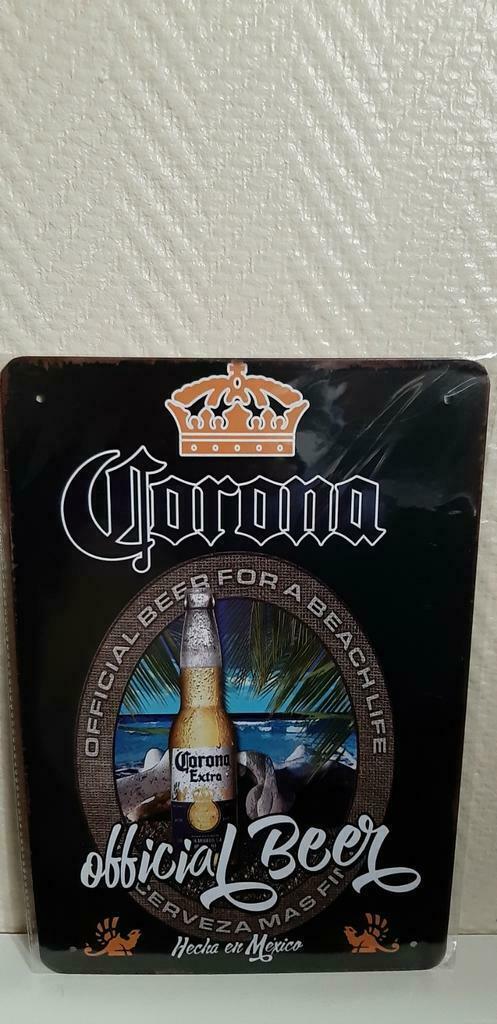 Bière Corona de panneau d'affichage en métal, Collections, Marques & Objets publicitaires, Neuf, Panneau publicitaire, Envoi