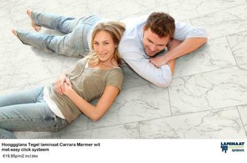Hoogglans Tegel Laminaat Carrara Marmer Wit D2921 8mm dik beschikbaar voor biedingen