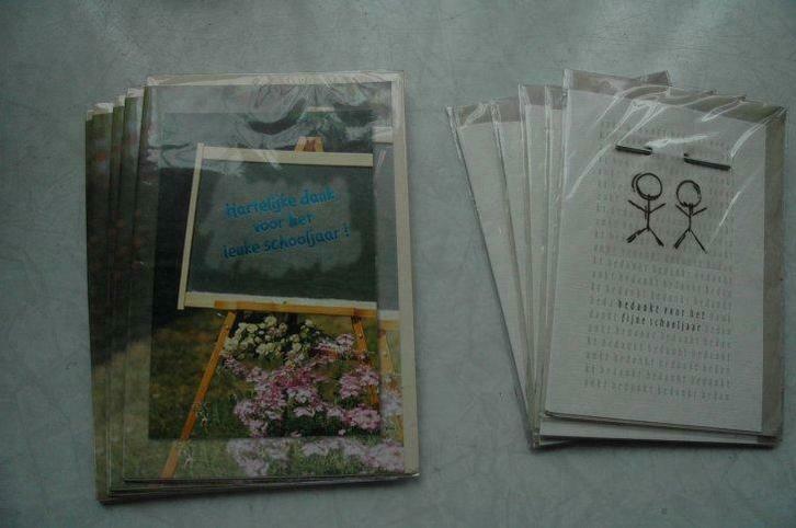 wenskaart om school-juf of meester te bedanken, Verzamelen, Overige Verzamelen, Nieuw, Ophalen of Verzenden