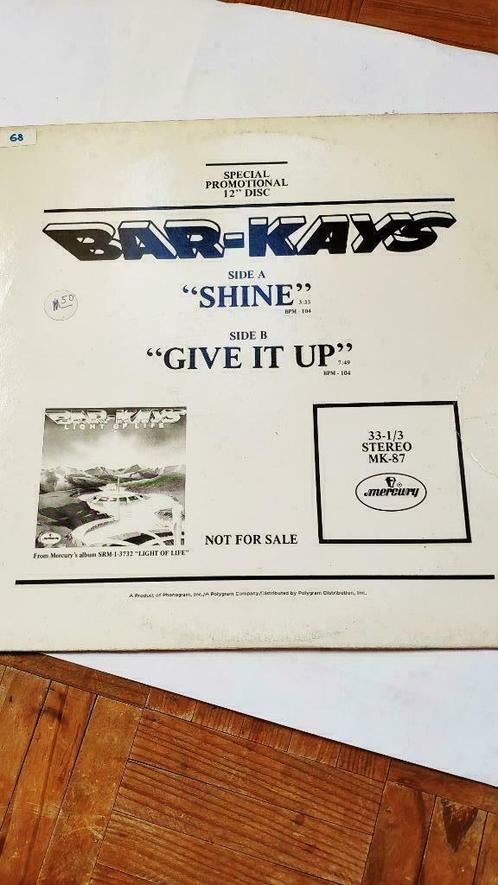 Bar-Kays Shine / Give It Up - special promotional 12" vinyl, CD & DVD, Vinyles Singles, EP, Autres genres, 12 pouces, Enlèvement ou Envoi