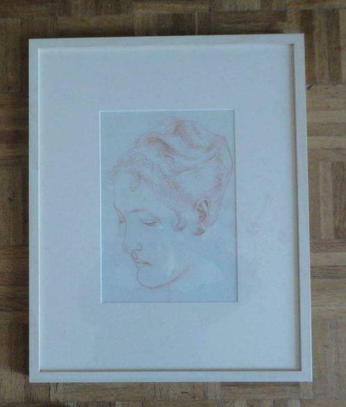 dessin de tête de femme datant de 1938 -  Devillez (LHD), Antiquités & Art, Art | Dessins & Photographie, Enlèvement ou Envoi