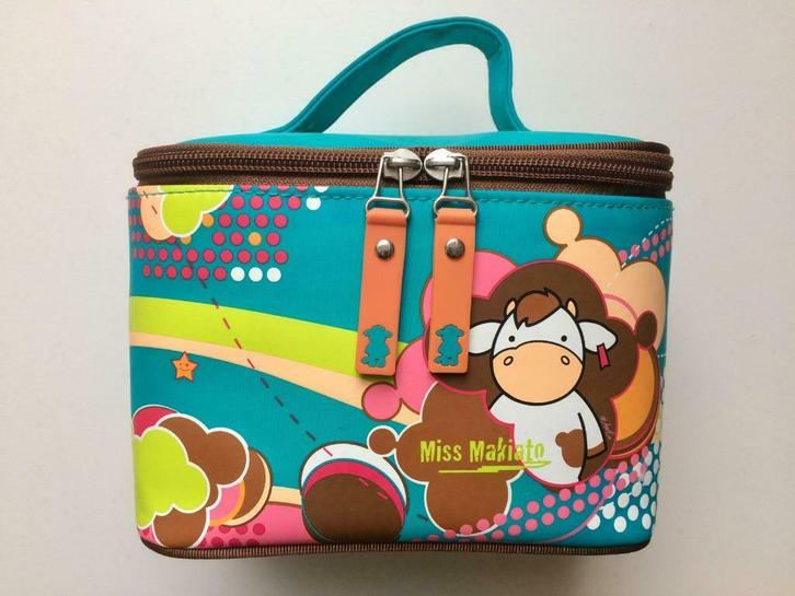 Ruime toiletzak (Miss B. - Miss Makiato), Handtassen en Accessoires, Beautycases, Gebruikt, Hardcase, Blauw, Met spiegeltje(s)