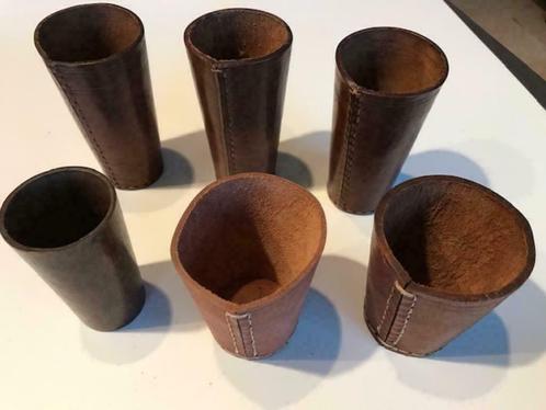 Dobbelbekers 6st(vintage), Hobby en Vrije tijd, Gezelschapsspellen | Overige, Gebruikt, Ophalen of Verzenden