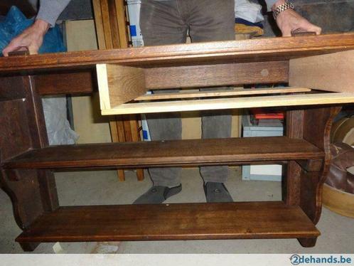 TV- tafel massief eik om tegen de muur te bevestigen., Huis en Inrichting, Kasten |Televisiemeubels, Gebruikt, Minder dan 100 cm