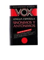 Diccionario manual VOX Lengua espanola, Sinonimos y antonimo, Livres, Langue | Espagnol, Non-fiction, Utilisé, Enlèvement ou Envoi