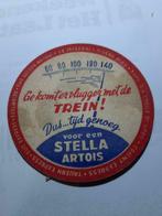 oude bierkaartje: Stella Artois   trein, Verzamelen, Ophalen of Verzenden, Stella Artois