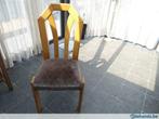 4 mooie houten stoelen in eik met stoffen zittingen, Utilisé