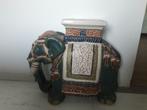 Table d'appoint éléphant d'Inde en céramique, Ophalen
