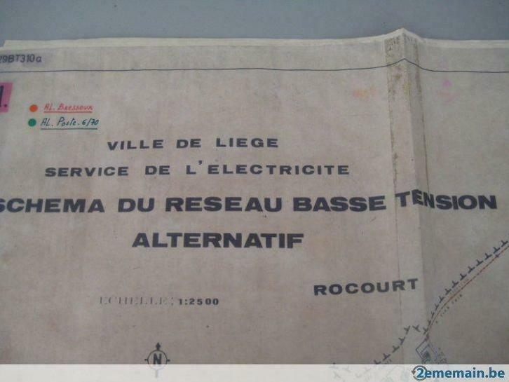 Schéma du réseau basse tension de Liège, Verzamelen, Overige Verzamelen, Gebruikt, Ophalen of Verzenden