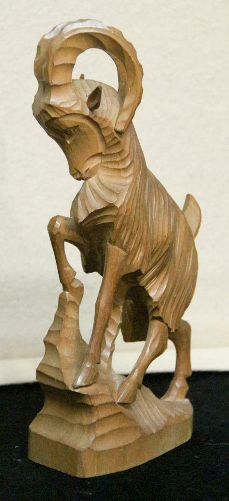 art-antiquité_sculpture bois_76_grand bouquetin, Antiek en Kunst, Kunst | Beelden en Houtsnijwerken, Verzenden