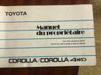 Manuel du propriétaire Toyota Corolla 1989, Enlèvement ou Envoi