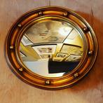 Goudkleurige convex spiegel, bolle spiegel, verguld hout, Antiek en Kunst, Ophalen