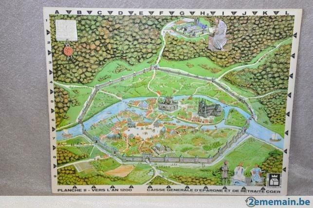 ancien panneau cger "ville l'an 1200", Verzamelen, Merken en Reclamevoorwerpen, Gebruikt