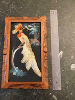 VINTAGE - cadre oiseau avec vrai plumes, Enlèvement ou Envoi, Utilisé