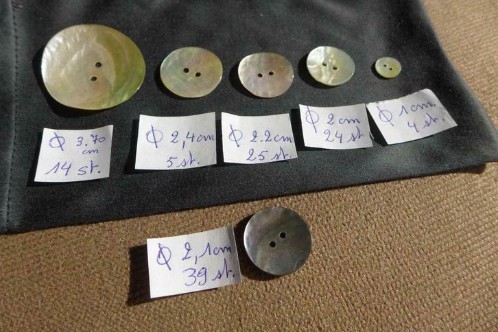 Knopen in echte parelmoer  (schelpen)  nieuw, Hobby & Loisirs créatifs, Couture & Fournitures, Neuf, Bouton ou Boutons, Enlèvement ou Envoi