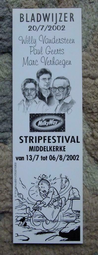 Bladwijzer MilkyWay Stripfestival Middelkerke 2002 - NIEUW, Verzamelen, Stripfiguren, Nieuw, Ophalen of Verzenden