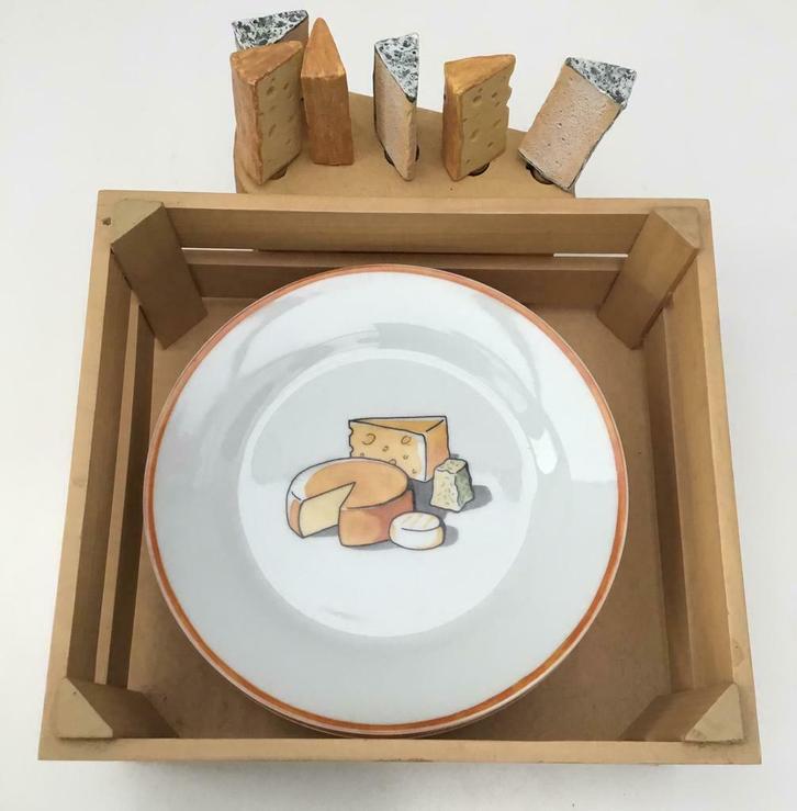 Origineel kaasservies merk Silea, Huis en Inrichting, Keuken | Servies, Zo goed als nieuw, Overige typen, Porselein, Ophalen of Verzenden