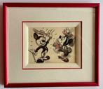 DISNEY MICKEY MINNIE zwart wit glazen frame 22x19 cm, Verzamelen, Nieuw, Mickey Mouse, Ophalen of Verzenden, Plaatje of Poster