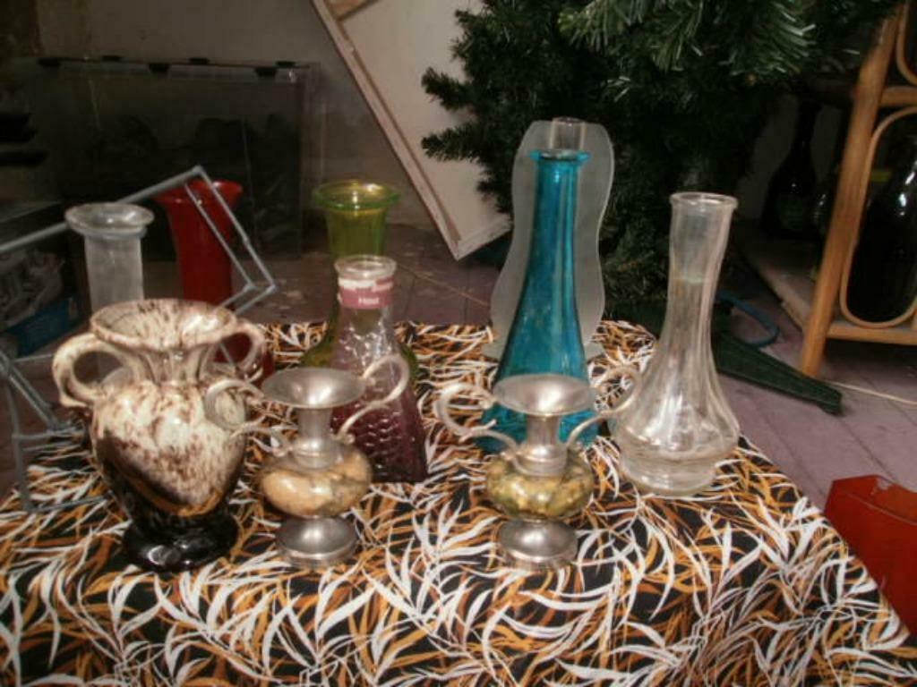 diverse kleine vazen, Huis en Inrichting, Woonaccessoires | Vazen, Zo goed als nieuw, Groen, Minder dan 50 cm, Glas, Ophalen
