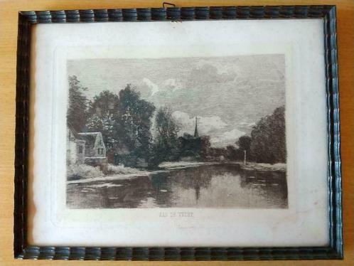 Ets 'aan de Vecht' G.Poggenbeek De ets van G. Poggenbeek, Antiek en Kunst, Kunst | Schilderijen | Klassiek, Ophalen of Verzenden