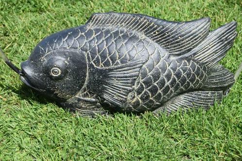 Statue poisson fontaine en pierre patinée, Jardin & Terrasse, Pièces d'eau & Fontaines, Neuf, Fontaine, Granit, Enlèvement ou Envoi