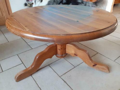 massief grenen salontafel, Huis en Inrichting, Tafels | Salontafels, Gebruikt, 50 tot 75 cm, 50 tot 100 cm, 50 tot 100 cm, Rond