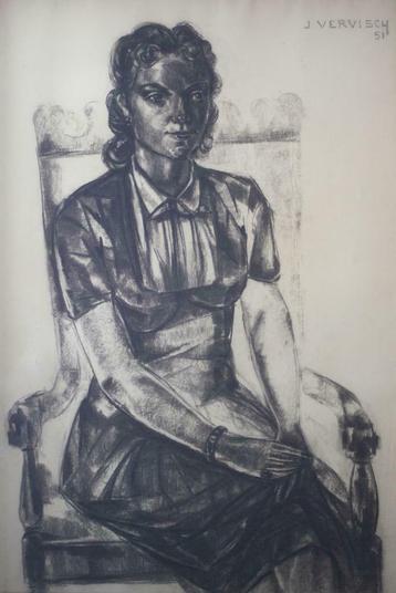 Houtskooltekening Jean Vervisch (1896-1977), Enlèvement
