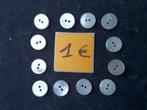 set van 12 knopen 12 mm wit 2 gaats B12122, Hobby en Vrije tijd, Naaien en Fournituren, Ophalen of Verzenden, Nieuw, Knoop of Knopen