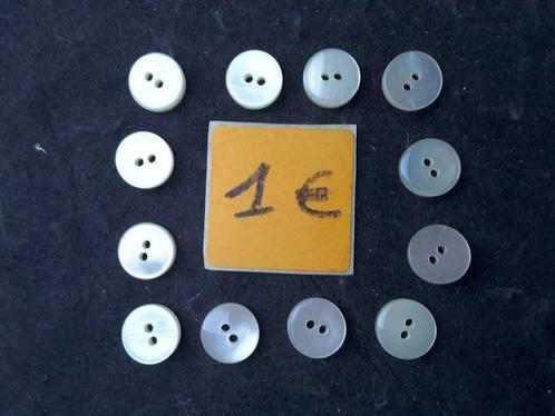 set van 12 knopen 12 mm wit 2 gaats B12122, Hobby en Vrije tijd, Naaien en Fournituren, Nieuw, Knoop of Knopen, Ophalen of Verzenden