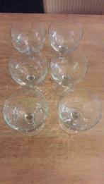 Glazen, Frans,  groot, antiek, set van 6, Ophalen