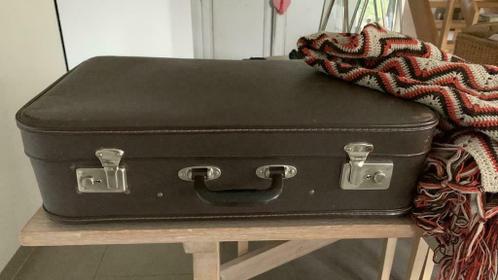 Reiskoffer koffer valies RETRO VINTAGE bruin leder