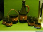 glazen Cocktail set, kan & pot & 6glazen (bruin), Huis en Inrichting, Ophalen, Nieuw, Glas of Glazen