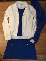 Terre Bleue 3 deligsetje blauw kleedje+wit jasje+sjaal13/14j, Meisje, Gebruikt, Ophalen of Verzenden, Setje