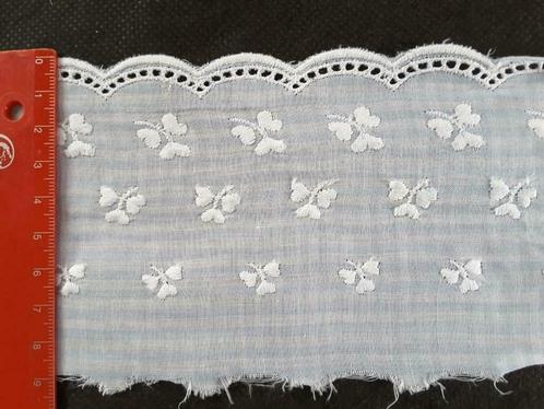 broderie anglaise blanche/vichy coton bleu&blanc 9 cm BAC529, Hobby & Loisirs créatifs, Couture & Fournitures, Neuf, Dentelle