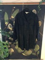 Zwarte vintage blouse baggy animal print parels, Ophalen of Verzenden, Maat 42/44 (L)