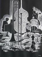houtsnede M. Segers - African Jazz, Antiek en Kunst, Ophalen of Verzenden