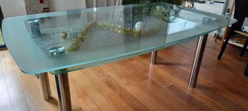 Table de salle à manger double plateau verre, Maison & Meubles, Tables | Tables à manger, Utilisé, 100 à 150 cm, 150 à 200 cm
