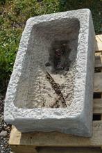 Bac,auge,jardinière en pierre bleue, Jardin & Terrasse, Enlèvement, Utilisé