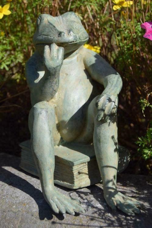 Grenouille pensive en bronze sur son livre, Antiquités & Art, Antiquités | Bronze & Cuivre, Bronze, Envoi