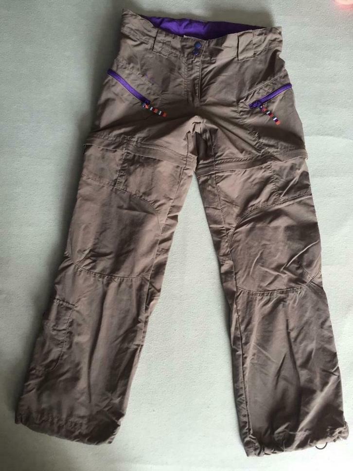 Pantalon de randonnée léger gris transformable en short 128, Kinderen en Baby's, Kinderkleding | Maat 128, Zo goed als nieuw, Meisje